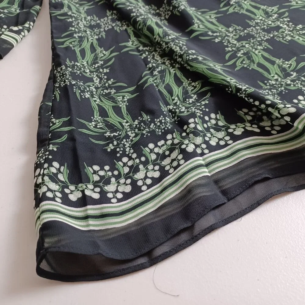 Max Studio Black Green Floral Patterned Mini Dress - Picture 5 of 15